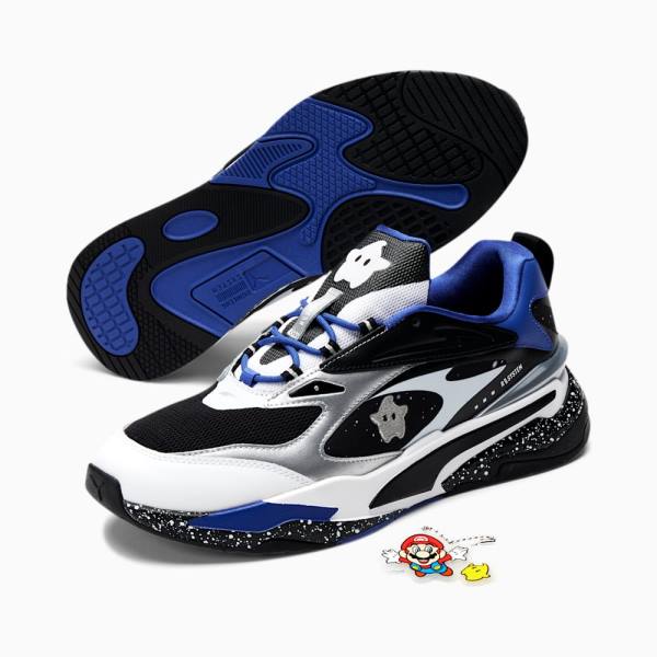 Black / Silver Men's Puma RS-Fast Super Mario Galaxy™ Sneakers | PM784QGX
