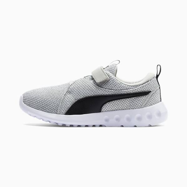 Grey / Black Girls' Puma Carson 2 Bold Knit V Sneakers | PM924QSC