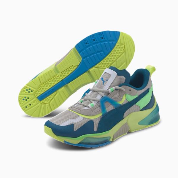 Grey / Blue Men's Puma Optic Pax LQDCELL Training Shoes | PM192PHU