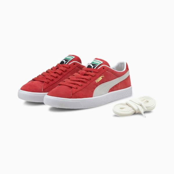 Red / White Men's Puma Suede VTG Sneakers | PM904QND