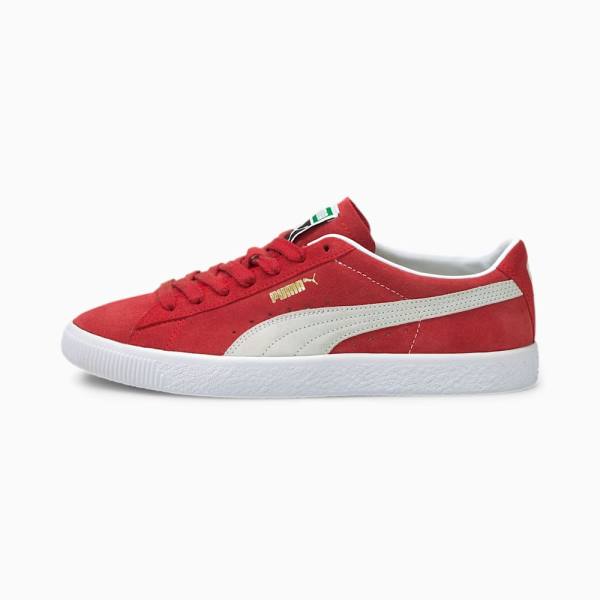 Red / White Men's Puma Suede VTG Sneakers | PM904QND