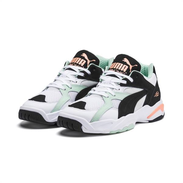 White / Black / Green Women's Puma Performer Clay Sneakers | PM471RCI
