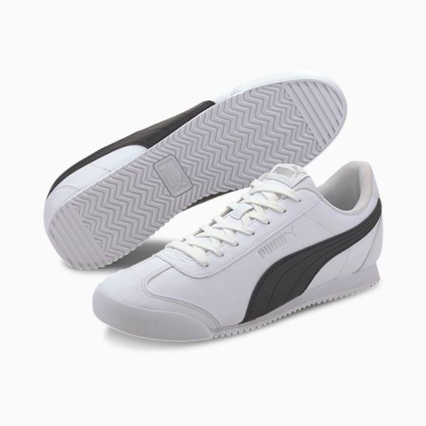 White / Black Men's Puma Turino FSL Sneakers | PM917SFO