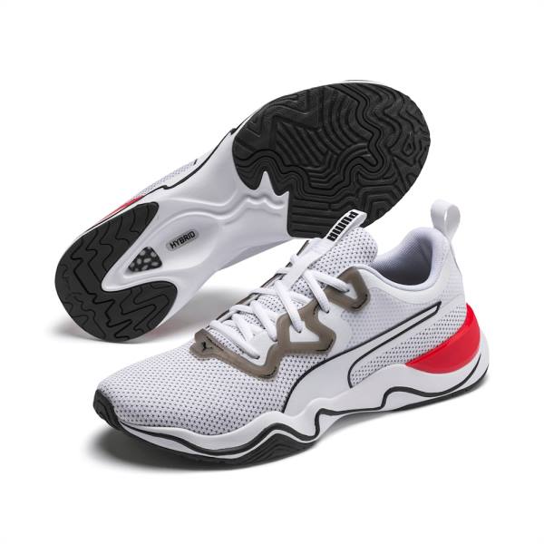 White / Black Men's Puma Zone XT Knit Training Shoes | PM172GBT