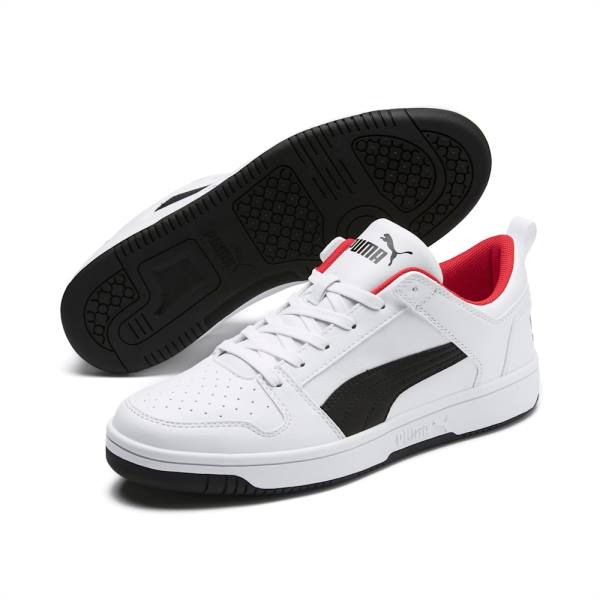 White / Black / Red Women's Puma Rebound Lay Up Lo SL Sneakers | PM542NYE