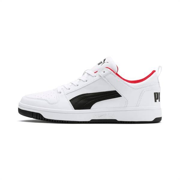 White / Black / Red Women's Puma Rebound Lay Up Lo SL Sneakers | PM542NYE