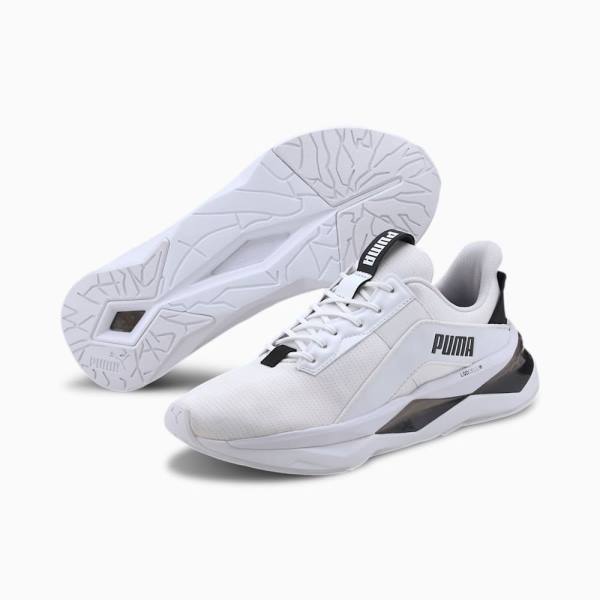 White / Black Women's Puma LQDCELL Shatter XT Geo Training Shoes | PM802NOB