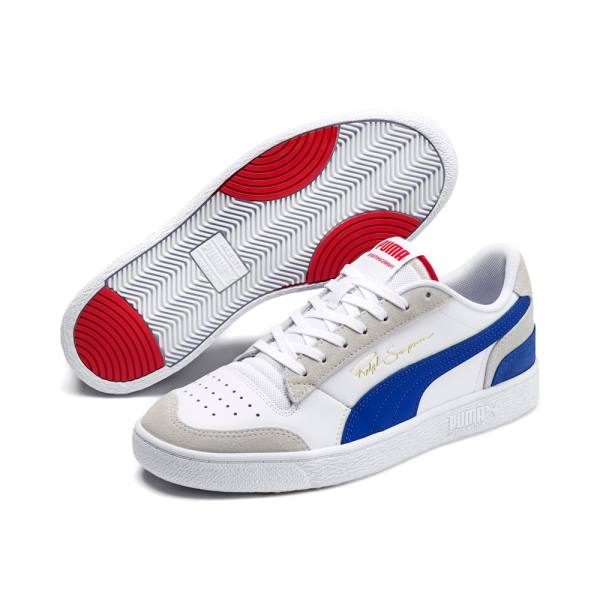 White / Blue / Red Men's Puma Ralph Sampson Lo Vintage Sneakers | PM678AZT