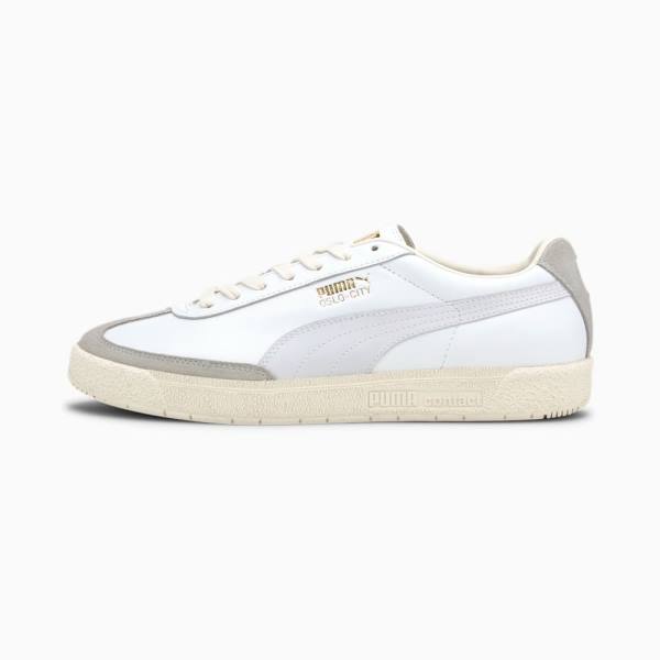 White / Grey Women's Puma Oslo-City Luxe Sneakers | PM027ANO