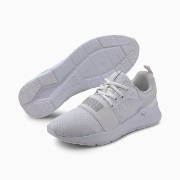 White / Grey Women's Puma Wired Sneakers | PM295CEH