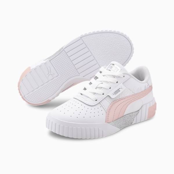 White / Pink Girls' Puma Cali Arctic Sneakers | PM594MTG