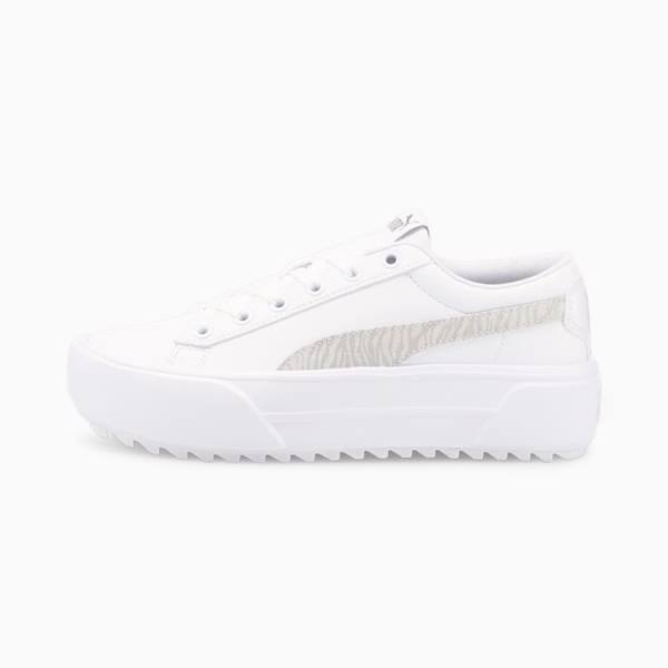 White Women's Puma Kaia Platform Tiger Sneakers | PM623HCQ