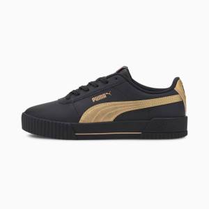 Black / Gold Women's Puma Carina Meta20 Sneakers | PM194TAF