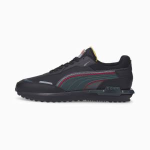 Black Green Red Men's Puma City Rider Ripstop Sneakers | PM367PAO