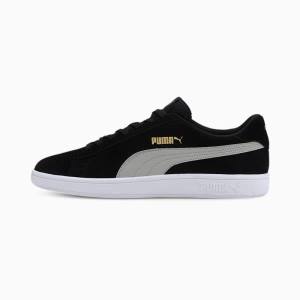 Black / Grey / Gold Women's Puma Smash v2 Sneakers | PM295TFP