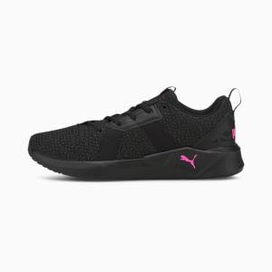 Black / Grey / Pink Women's Puma Chroma Knit Training Shoes | PM950TLI