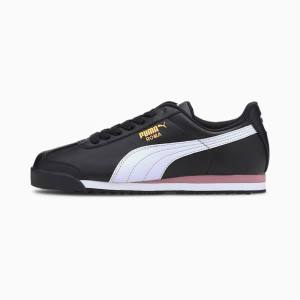 Black / White / Black Women's Puma Roma Basic+ Sneakers | PM526NWO