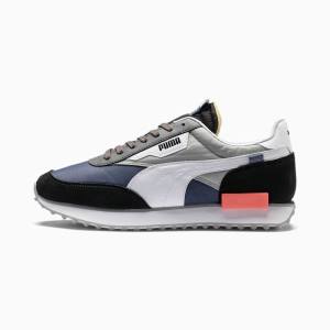 Black / White / Blue Men's Puma Future Rider Play On Sneakers | PM924DIG