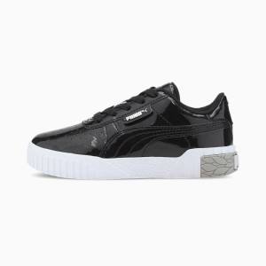 Black / White Girls' Puma Cali Patent Sneakers | PM781MYR