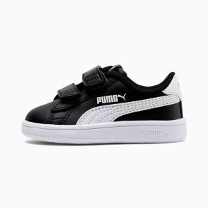 Black / White Girls' Puma Smash v2 Sneakers | PM156ERG