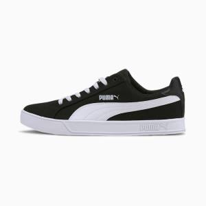 Black / White Men's Puma Smash Vulc Canvas Sneakers | PM418JZK