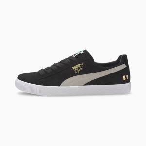 Black / White Women's Puma PUMA x THE HUNDREDS Clyde Sneakers | PM879YEF