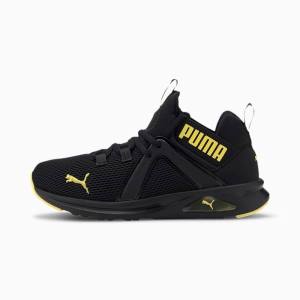 Black / Yellow Girls' Puma Enzo 2 Weave Youth Sneakers | PM657VNC
