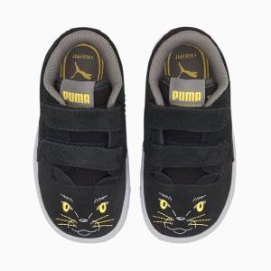 Black / Yellow Girls' Puma Ralph Sampson Animals V Sneakers | PM684SNW