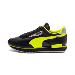 Black / Yellow Men's Puma Future Rider Risk Alert Sneakers | PM317PQT
