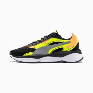 Black / Yellow Women's Puma RS-PURE Risk Alert Sneakers | PM471ZJW