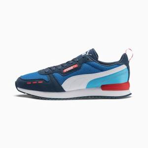 Blue / Blue / White Men's Puma R78 Runner Sneakers | PM564GHM