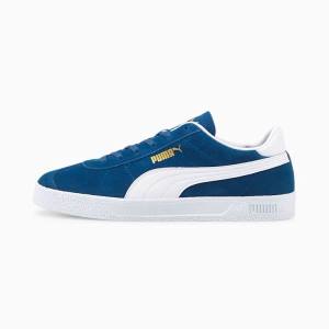 Blue White Gold Men's Puma Club Sneakers | PM764HOU