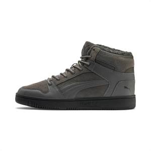Grey / Black Women's Puma Rebound Lay Up SD Fur Sneakers | PM543QYV