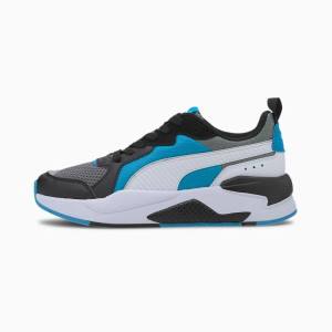 Grey / White / Black / Blue Girls' Puma X-Ray Youth Sneakers | PM142UCO