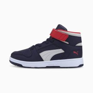 Navy / Grey / Red Boys' Puma Rebound Lay-Up SL V Sneakers | PM046IXM