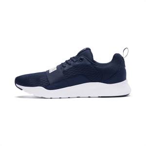 Navy / White Men's Puma Wired Sneakers | PM042SOL