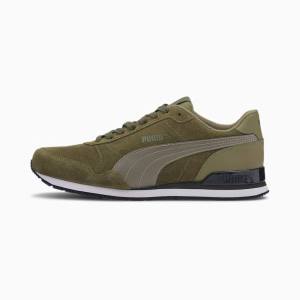 Olive / Dark Blue Women's Puma ST Runner Sneakers | PM685LGE