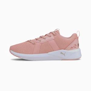 Pink / White / Silver Women's Puma Chroma Knit Training Shoes | PM513TZR