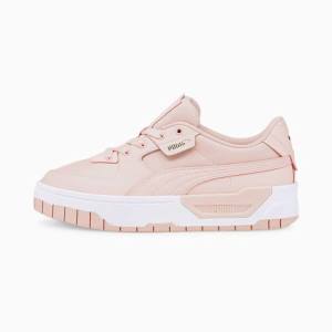 Pink White Women's Puma Cali Dream Lth Sneakers | PM375PKM
