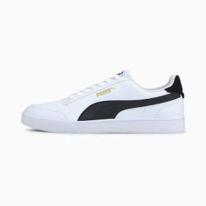 White / Black / Gold Women's Puma Shuffle Sneakers | PM968ZLG