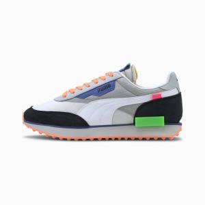 White / Black / Grey Men's Puma Future Rider Play On Sneakers | PM206WOX