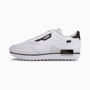 White / Black Men's Puma Future Rider Contrast Sneakers | PM829LWA