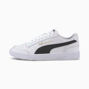 White / Black / White Men's Puma Ralph Sampson Lo Sneakers | PM982JQX