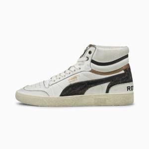 White / Black Women's Puma Ralph Sampson by PUMA for REPLAY Sneakers | PM239VYG