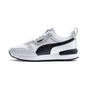 White / Grey / Black Boys' Puma R78 Youth Sneakers | PM825QEP