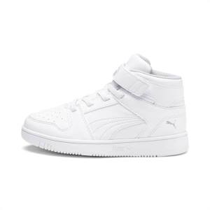 White / Grey Boys' Puma Rebound Lay-Up SL V Sneakers | PM175OAQ