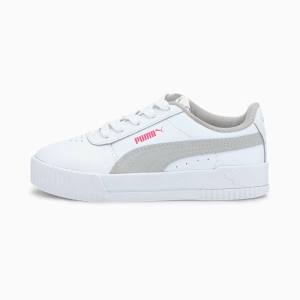 White / Grey Girls' Puma Carina L Sneakers | PM260KSD