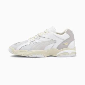 White / Grey / White Men's Puma Performer Luxe Sneakers | PM729SNV