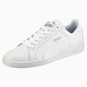 White Men's Puma Smash Leather Sneakers | PM096OFS