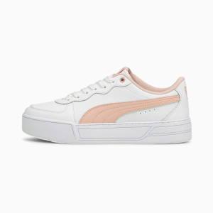 White / Pink Women's Puma Skye Sneakers | PM034DGX